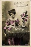 VINTAGE POSTCARD Cartomancy Clairvoyance Folklore Woman