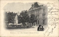 VINTAGE POSTCARD Banque Marseilles Places Estangins and Banque de France