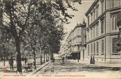 VINTAGE POSTCARD Bank Valence Branch of Banque de France