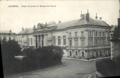 VINTAGE POSTCARD Bank Auxerre Law courts and Banque de France