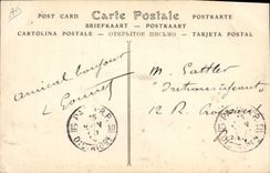 VINTAGE POSTCARD Militaria Camp of Mailly the rank of the flag during large the halt