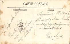 CPA Militaria Artillerie Mise en batterie de 155mm d'un canon Rimailho
