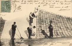 VINTAGE POSTCARD Berre Workers covering salt
