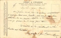 VINTAGE POSTCARD Bank Credit with the Saving the oldest Company of Saving and Capitalization