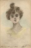VINTAGE POSTCARD Fantaisie Illustrator Henri Woman Pare
