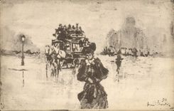 VINTAGE POSTCARD Fantaisie Illustrator Henri Woman Pare Paris Attelage