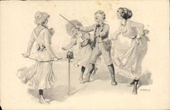 VINTAGE POSTCARD Fantasy Illustrator Braur Children
