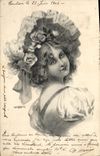 VINTAGE POSTCARD Fantasy Illustrator Braur Woman