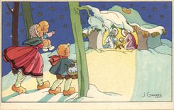 VINTAGE POSTCARD Fantasy Illustrator Gouppy Children