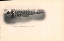 VINTAGE POSTCARD Militaria Inspection of the legs and the neck