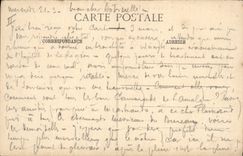 POSTAL Militaria de la VENDIMIA la artillería montada y la pendiente de los obstáculos en un hoyo