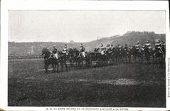 VINTAGE POSTCARD Militaria SM the Helene queen and the President arriving at the review