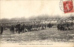 VINTAGE POSTCARD Militaria Sathonay a review on the parade ground