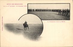 CPA Militaria Revue des Reservistes de la 11eme division La formation pour la revue 1899