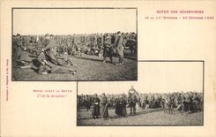 VINTAGE POSTCARD Militaria Re-examined of the Reservists of the 11th division 1899 Rest before the review