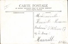 VINTAGE POSTCARD Voitures with spangled Singe