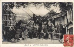 VINTAGE POSTCARD Edmond Rostand Chantecler the anthem with the sun