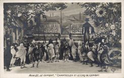 CPA Edmond Rostand Chantecler et le coq de combat