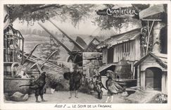 CPA Edmond Rostand Chantecler Le soir de la faisane