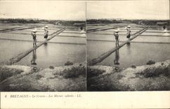 CPA Folklore Marais Salants Bretagne Le Croisic