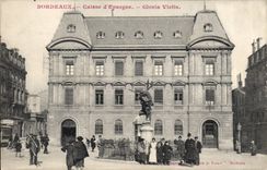 VINTAGE POSTCARD Bank Savings bank Gloria Victis Bordeaux