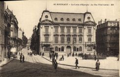 VINTAGE POSTCARD Bank Savings bank the street Vital Carles Bordeaux