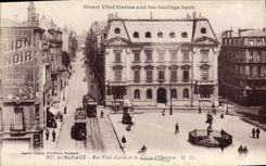 CPA Banque Caisse d'Epargne Rue Vital Carles Bordeaux Tramways Lion Noir 