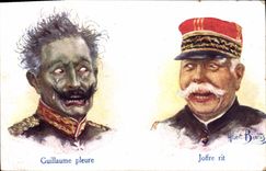 VINTAGE POSTCARD Fantaisie Guillaume Illustrator cries Joffre laughs Militaria