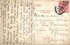 Coronación Preocession 1911 de la POSTAL de la VENDIMIA el rey y la reina que vuelven de la abadía