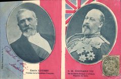 VINTAGE POSTCARD Emile Loubet President of the French Republic S Edouard VII King of the United Kingdom