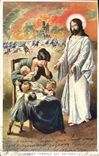 VINTAGE POSTCARD Fantaisie Illustrator Christ comforts afflict them