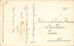 VINTAGE POSTCARD Fantasy Illustrator Woman with the scarf