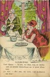 VINTAGE POSTCARD Fantasy Illustrator Knowledge Food