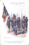 CPA Militaria Revue des Troupes Longchamps 1913 Remise de la Croix de la Legion d'honneur au drapeau des Senegalais