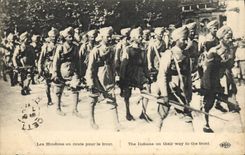 VINTAGE POSTCARD Militaria Hindus on the way for the face