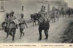VINTAGE POSTCARD Militaria Convoy of Indian supply