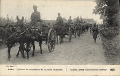 CPA Militaria Convoi de munitions de l'armee indienne 