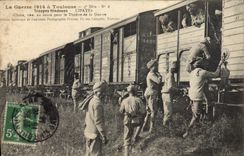 VINTAGE POSTCARD Militaria Toulouse Hindu Troops Train