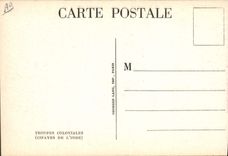 VINTAGE POSTCARD Militaria colonial Troops Cipayes of India