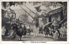 VINTAGE POSTCARD Theater Rostand Cock Chantecler the arrival of the pheasant one