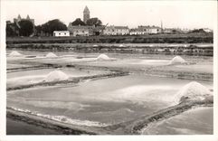 CPA Marais salants a l'arriere plan Le chateau et l'eglise Ile de Noirmoutier