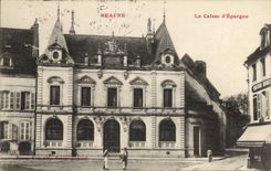 VINTAGE POSTCARD Beaune Bank the Savings bank