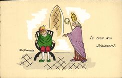 VINTAGE POSTCARD Fantasy Illustrator good king Dagobert