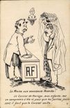 VINTAGE POSTCARD Fantaisie Illustrator the mayor with new marry Mariage