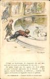 CPA Fantaisie Illustrateur Poulbot Victor Hugo Les miserables Cygne Swan 