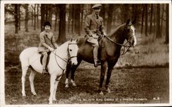 VINTAGE POSTCARD His Majesty George VI & Princess Elizabeth