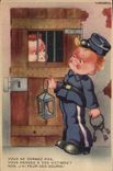 VINTAGE POSTCARD Fantasy Illustrator Gardine Children of prison