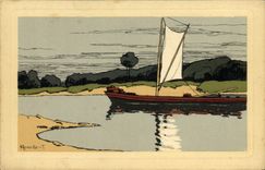 CPA Fantaisie Illustrateur Bateau Barque 