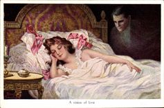 CPA Fantaisie Illustrateur Femme A vision of love 