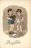 VINTAGE POSTCARD Fantaisie Illustrator Bonen Children celebrates